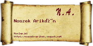Noszek Arikán névjegykártya
